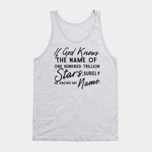 God Knows My Name Design Tank Top